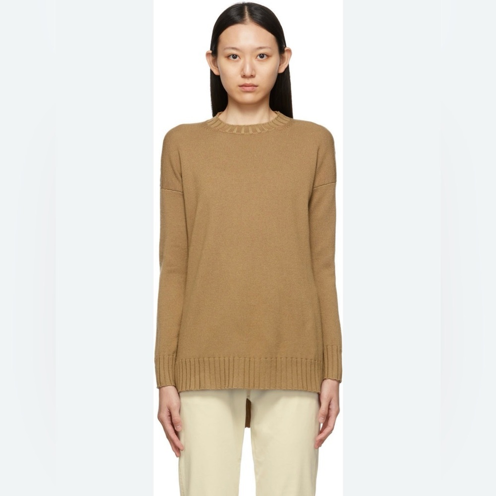 Max Mara Leisure Giorno Sweater Tan Wool Size Large